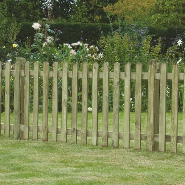 Round Top Treated Green Picket